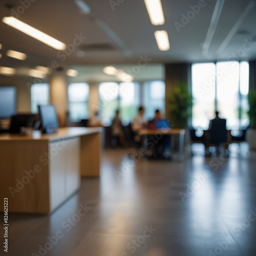 Dynamic Business Blurred People in Office
