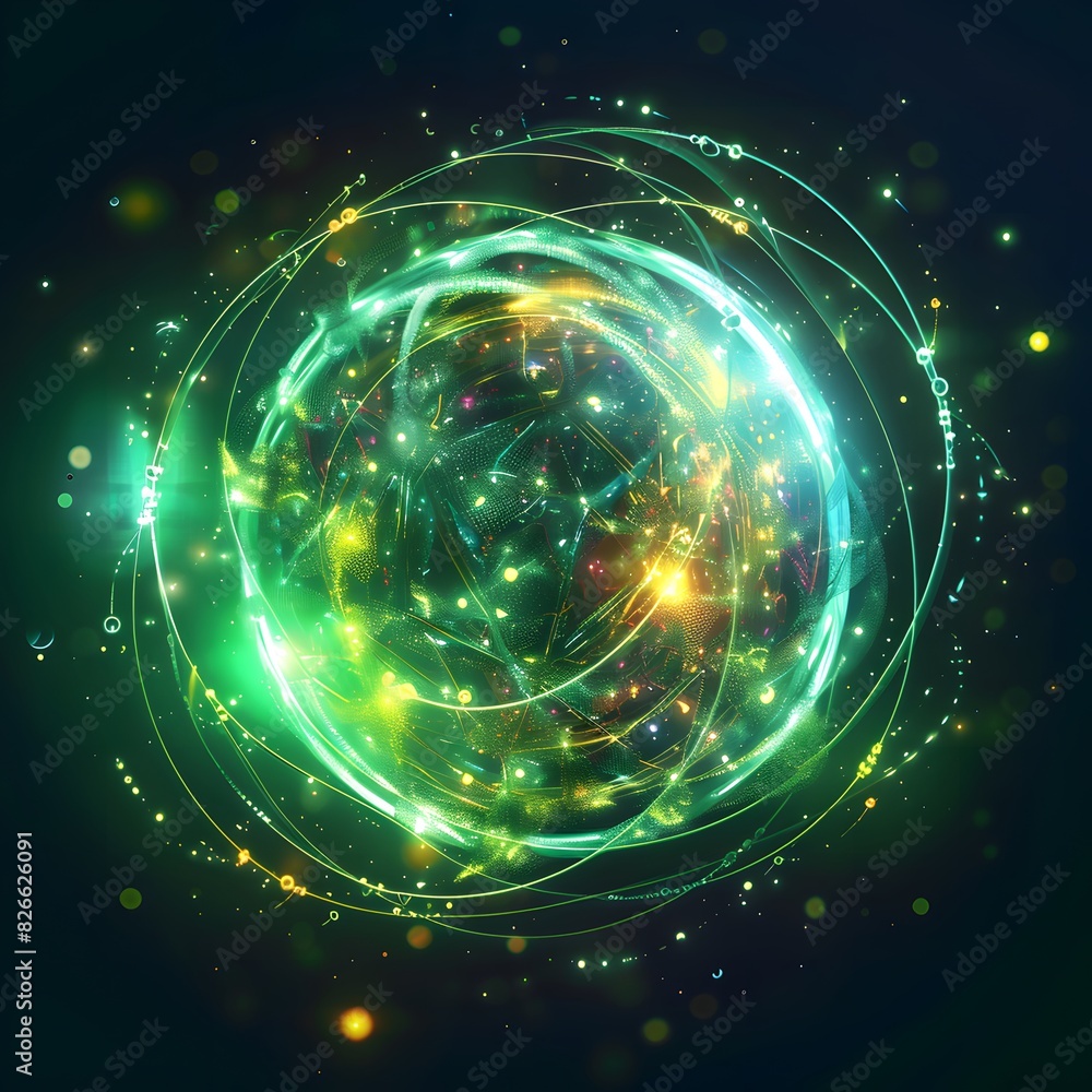 Obraz premium Quantum Energy Sphere: Abstract Luminosity