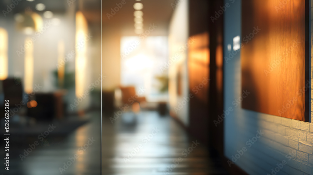 Peaceful Modern Office Space with Bokeh Lights and Plant Decor Peaceful Modern Office Space with Bokeh Lights and Plant Decor