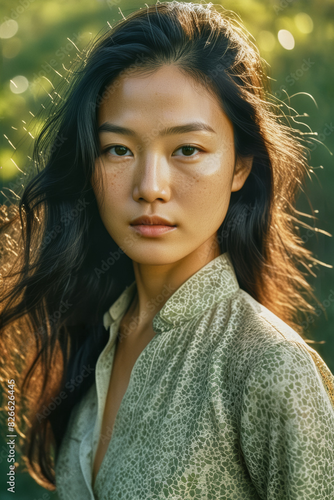 A headshot portrait of a beautiful young woman A headshot portrait of a beautiful young woman