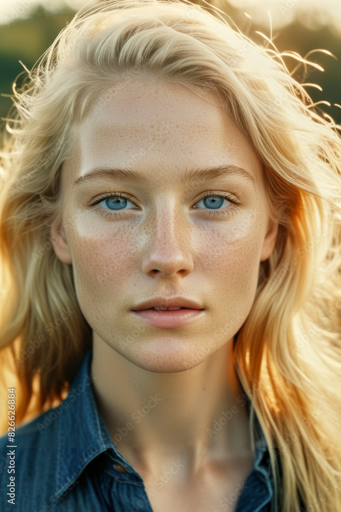 A headshot portrait of a beautiful young woman A headshot portrait of a beautiful young woman