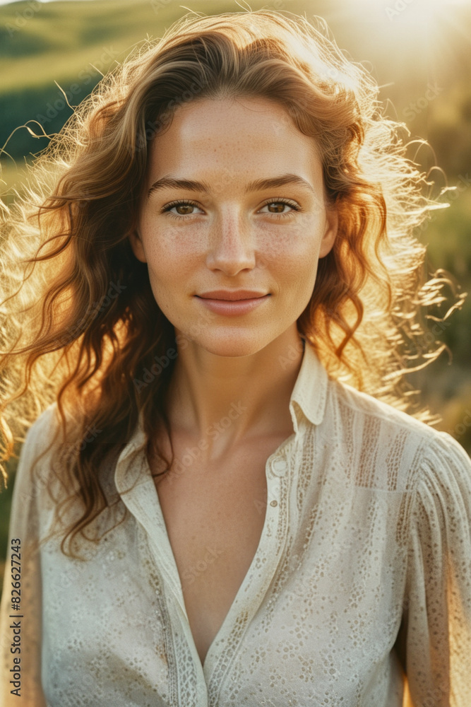 A headshot portrait of a beautiful young woman A headshot portrait of a beautiful young woman