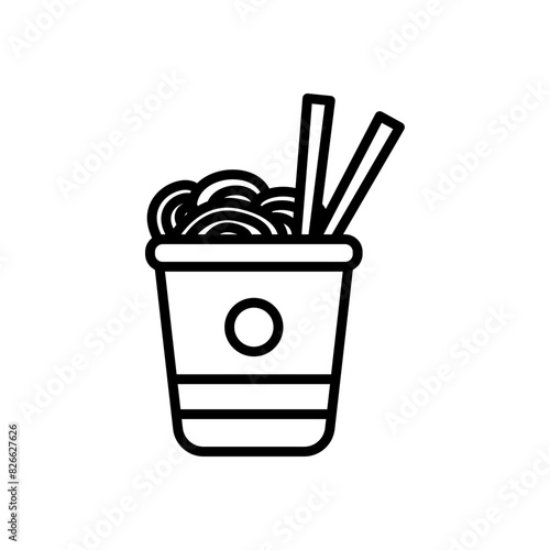 cup noodles, line icon, isolated background