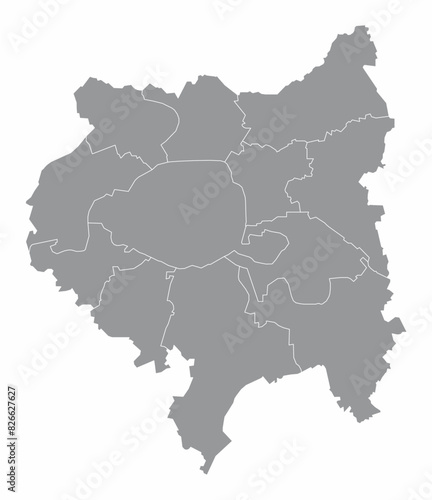 Greater Paris administrative map