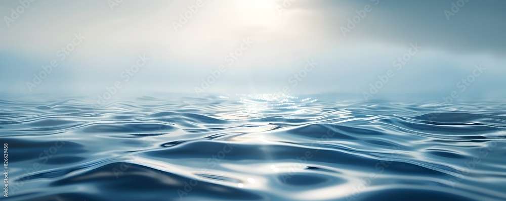 Serene Blue Gradient Ocean Surface for Wellness Product Presentation Serene Blue Gradient Ocean Surface for Wellness Product Presentation
