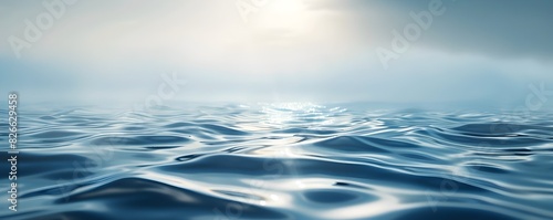 Serene Blue Gradient Ocean Surface for Wellness Product Presentation