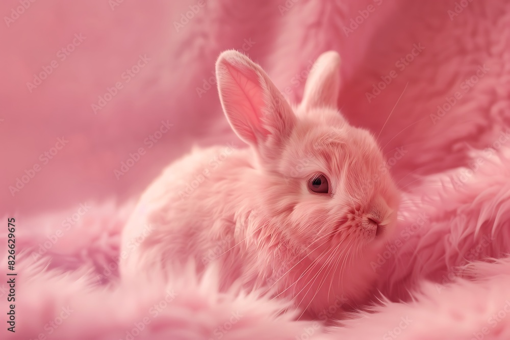A pink Rabbit, cute rabbit. A pink Rabbit, cute rabbit.
