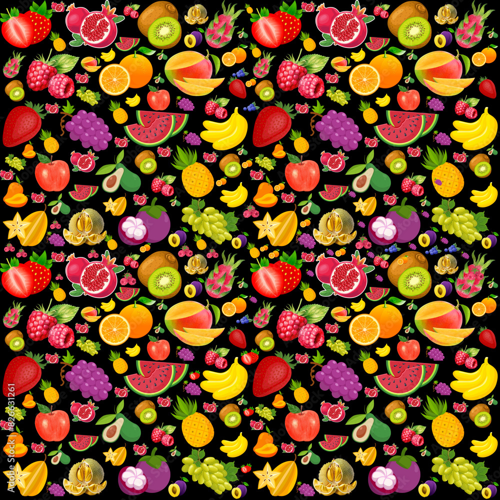 seamless pattern with fruits seamless pattern with fruits