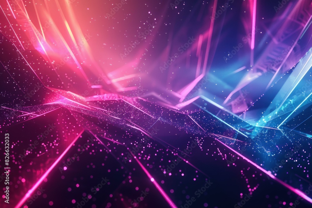 Dynamic digital wallpaper with vibrant neon lights and geometric shapes, conveying modern technology Dynamic digital wallpaper with vibrant neon lights and geometric shapes, conveying modern technology