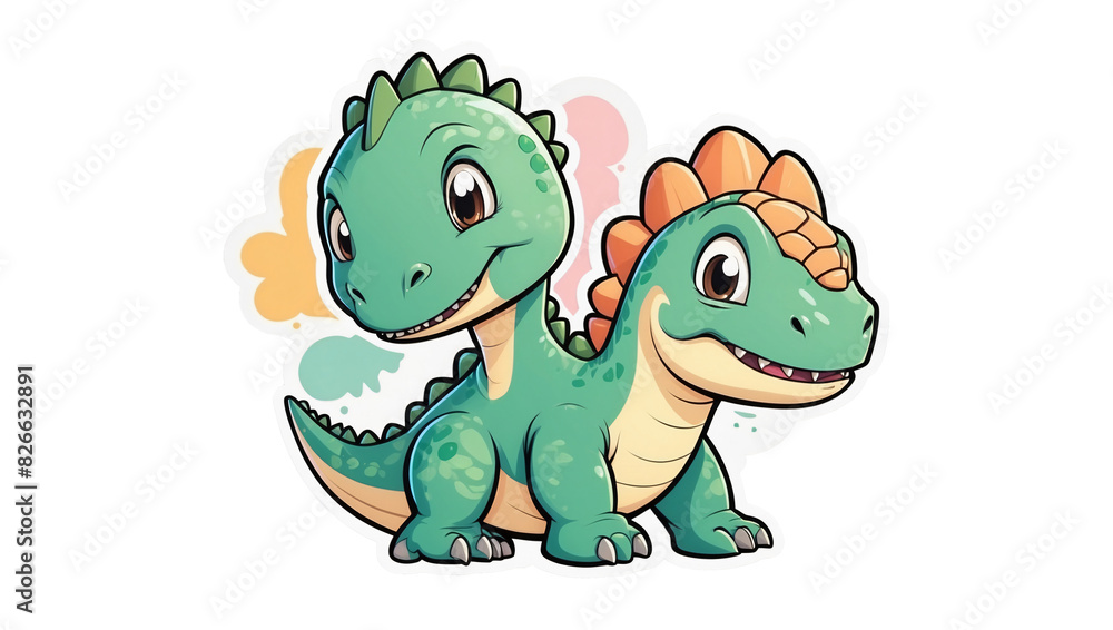 Fototapeta premium png sticker no background depicting a baby dino