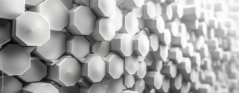 Abstract white background with hexagon pattern for technology concept ...