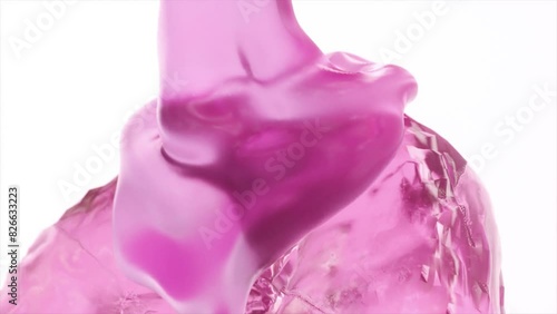 Wallpaper Mural Pink liquid flowing onto a crystalline pink donut with smooth surface Torontodigital.ca