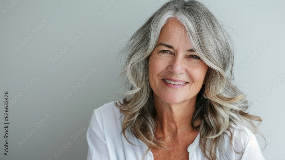 Portrait happy, confident senior woman looking away Portrait happy, confident senior woman looking away