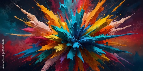 Vivid Paint Explosion: Colorful Abstract Art