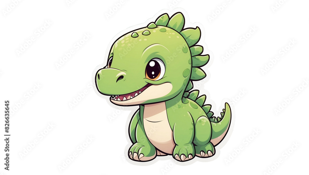 Fototapeta premium png sticker no background depicting a baby dino 
