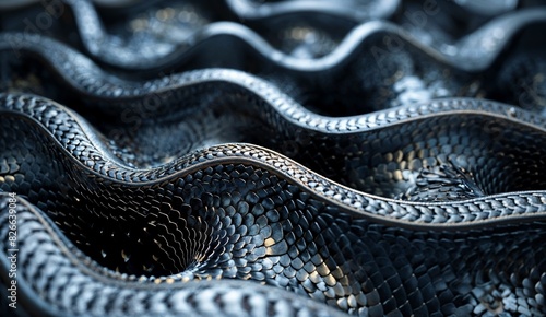 Serpentine Scales: Abstract Pattern Inspired by Venomous Viper Overlapping Scales