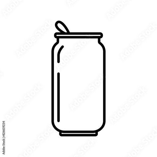 Aluminum soda or beer can line art vector icon