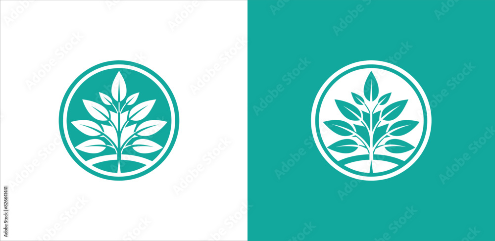 Fototapeta premium Eco leaves logo icon design template elements. Leaves logo concept. Eco green logo
