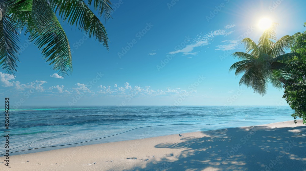 The tropical beach scene