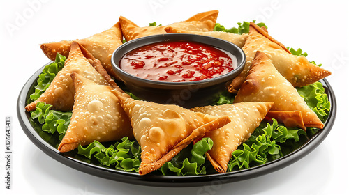 mini triangle  samsa samosa made using patti or strip, popular home made snack from India arabic 