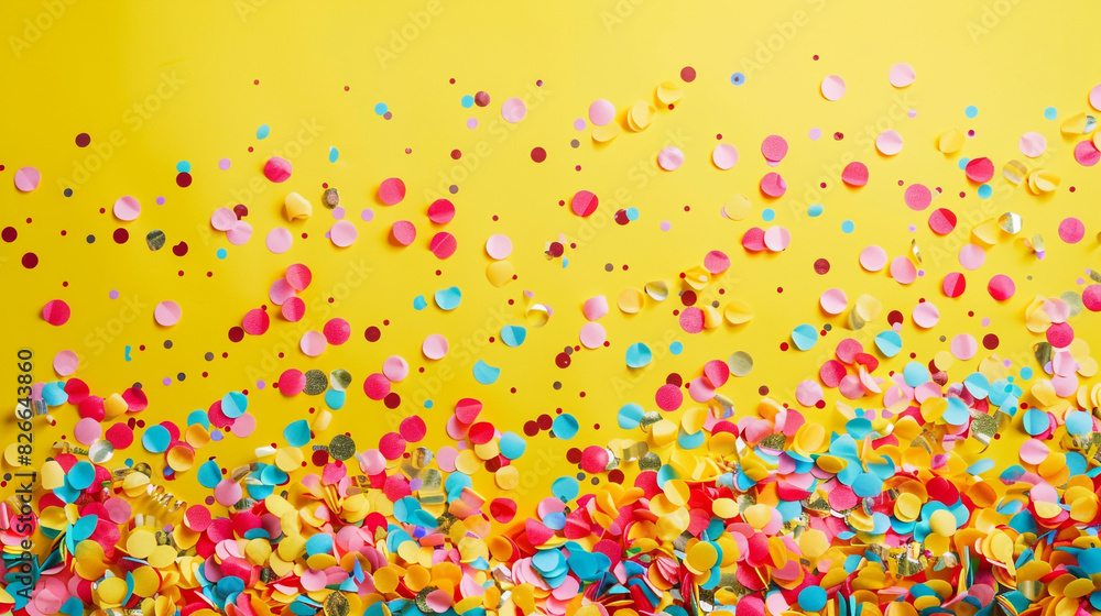 A celebratory confetti backdrop with ample room for your message