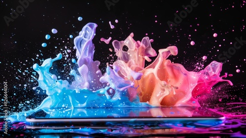 Modern Tablet Computing Device Horizontal Illustration.