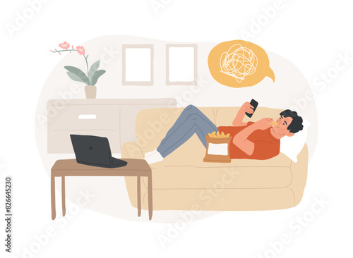 Passive lifestyle isolated concept vector illustration.