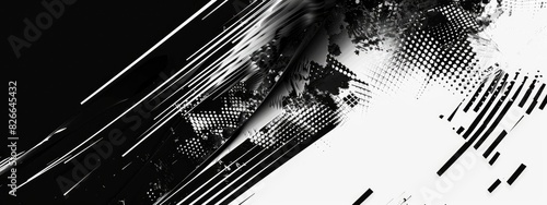 abstract black and white distortion glitch texture wallpaper. modern background. banner design