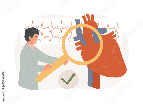 Heart disease diagnosis isolated concept vector illustration.