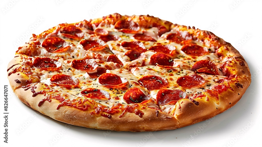 Pizza Pepperoni, isolated on white background Pizza Pepperoni, isolated on white background