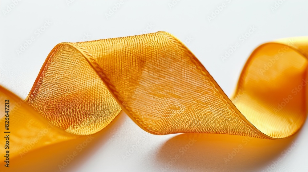 A yellow ribbon with a wavy pattern. A yellow ribbon with a wavy pattern.