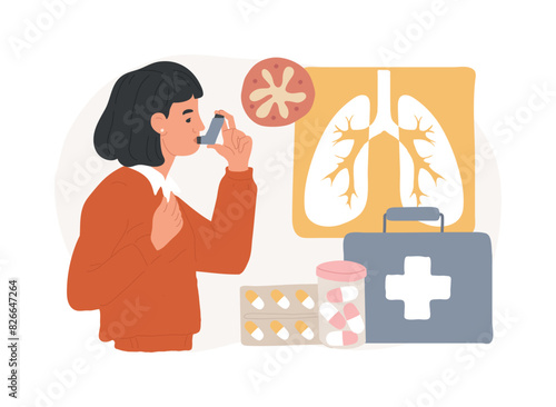 Medicine for bronchial asthma isolated concept vector illustration.