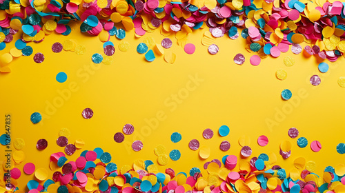 A festive confetti-filled background with space for your custom message