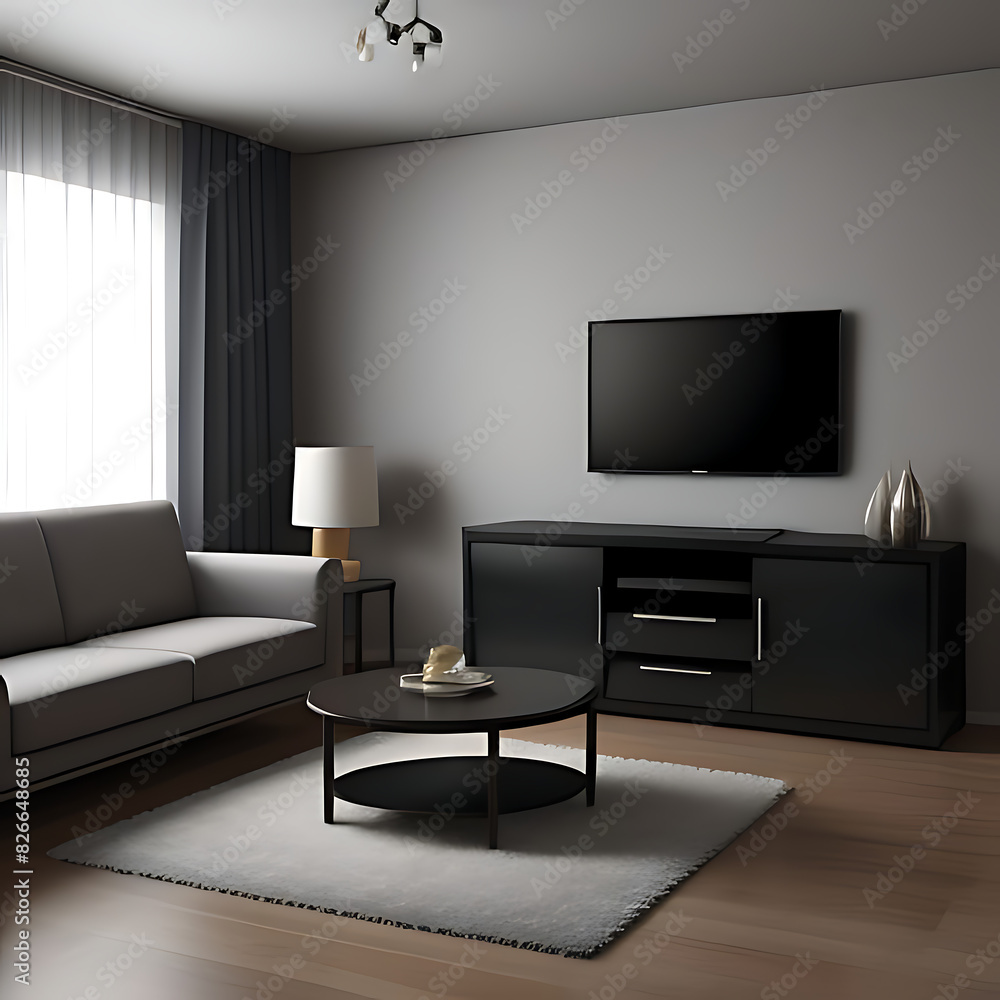 Obraz premium modern interior furniture set in 3d rendering