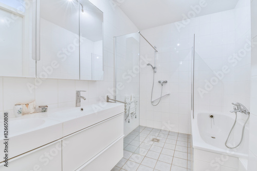 Wallpaper Mural Modern white bathroom with sleek design Torontodigital.ca