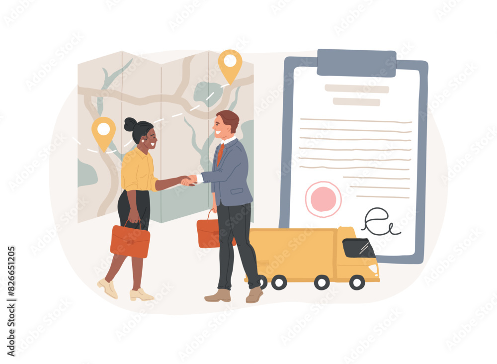 Sales contract terms isolated concept vector illustration. Sales contract terms isolated concept vector illustration.
