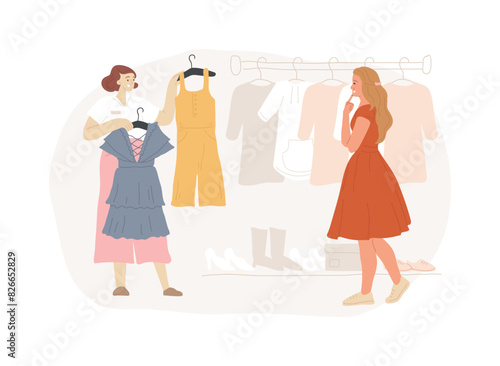 Shop assistant isolated concept vector illustration.