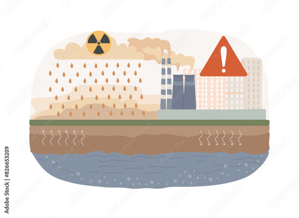 Obraz premium Acid rain isolated concept vector illustration.