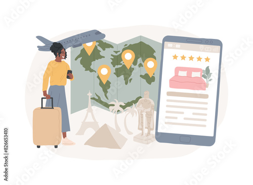 Hospitality and travel clubs isolated concept vector illustration.