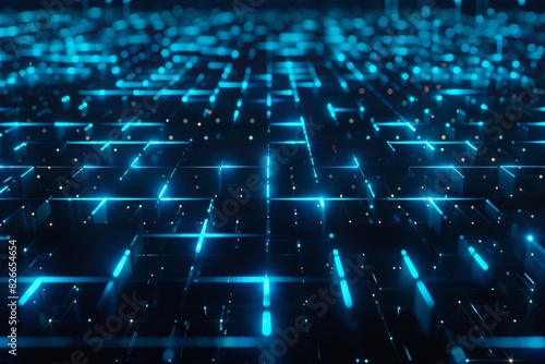 Wallpaper Mural Abstract digital background with glowing blue lines and geometric shapes, representing technology and futuristic concepts. Torontodigital.ca