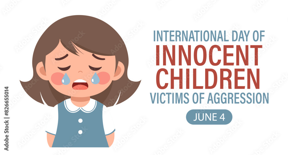 International Day of Innocent Children Victims of Aggression. Crying baby. Template, background, banner, card, poster International Day of Innocent Children Victims of Aggression. Crying baby. Template, background, banner, card, poster