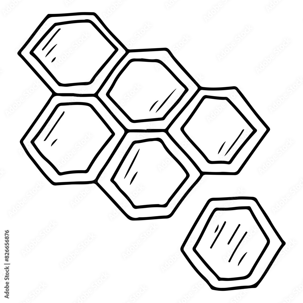 Honeycomb with honey doodle. Bee apiary. Farm extraction of honey and wax. Hand drawn vector sketch illustration. Honeycomb with honey doodle. Bee apiary. Farm extraction of honey and wax. Hand drawn vector sketch illustration.