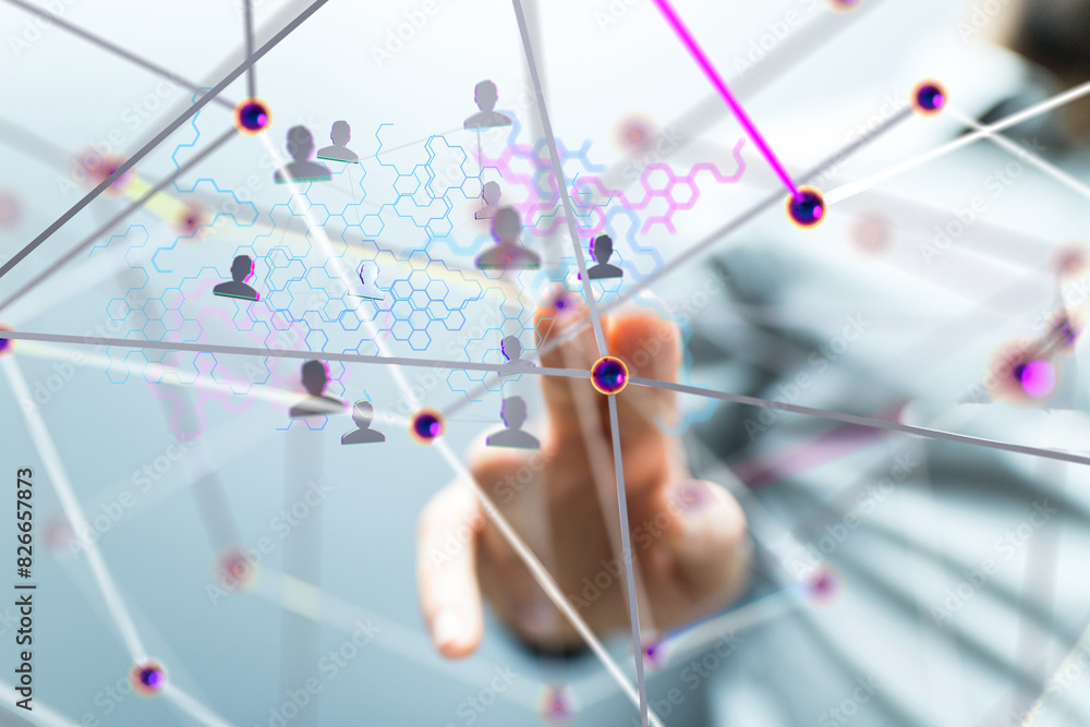 Neural network concept. Connected cells with links. Neural network concept. Connected cells with links.