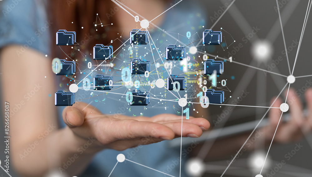 Data cloud storage network from lines, triangles and particle style design. Data cloud storage network from lines, triangles and particle style design.