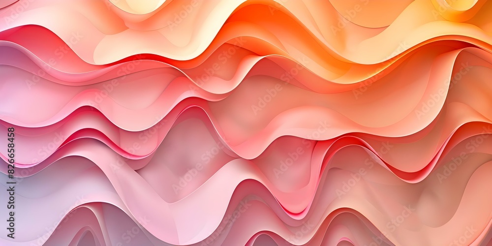 3D abstract seamless pattern with colorful gradient wave lines in peach hues. Concept Abstract Art, Seamless Pattern, Colorful Gradient, Wave Lines, Peach Hues 3D abstract seamless pattern with colorful gradient wave lines in peach hues. Concept Abstract Art, Seamless Pattern, Colorful Gradient, Wave Lines, Peach Hues