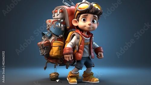 A photo of a 3D character carrying a duffel bag photo