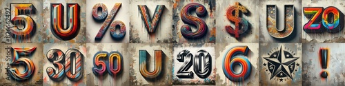 Graffiti style Lettering Typeface. AI generated illustration
