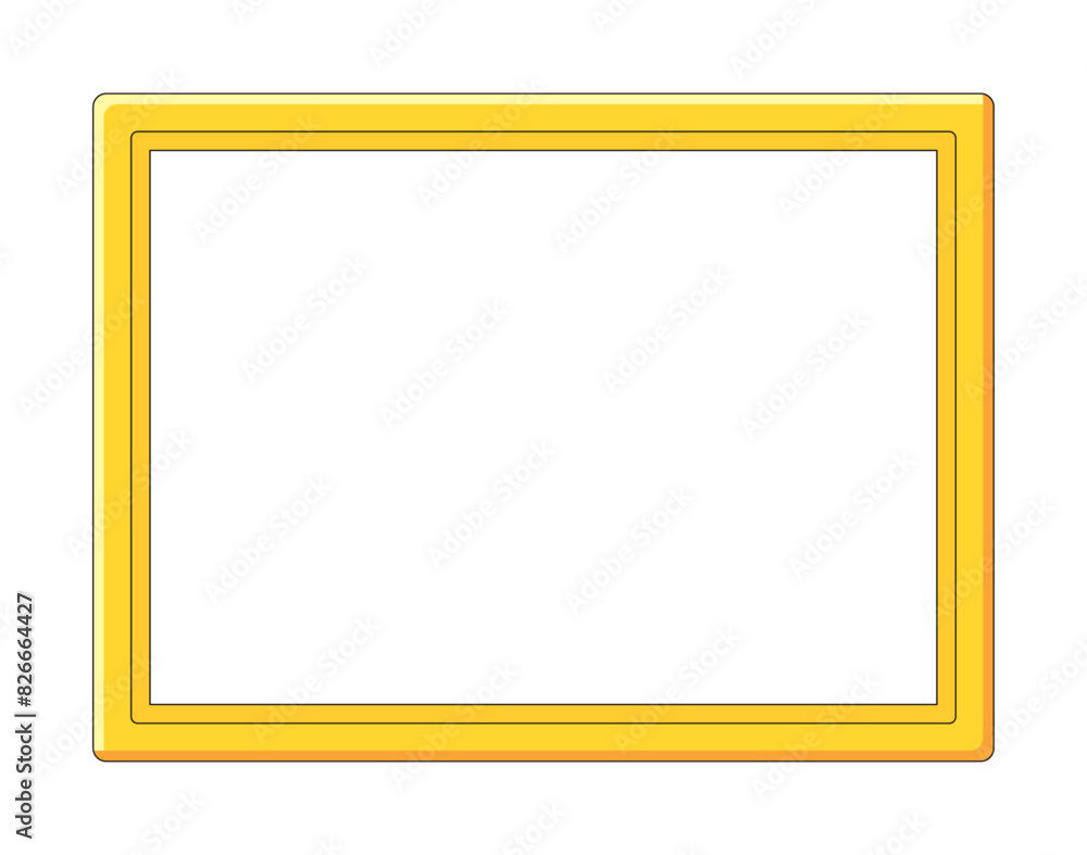Golden yellow modern frame with a white blank canvas board vector Golden yellow modern frame with a white blank canvas board vector