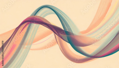 A colorful wave with a pink and blue stripe. The wave is long and has a lot of different colors