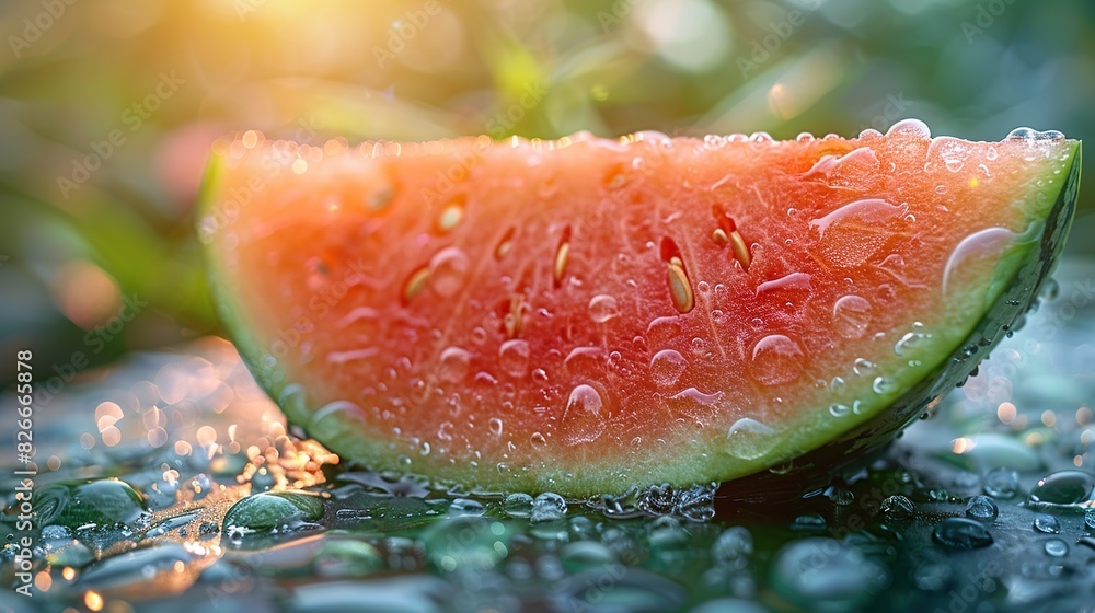 Juicy slices of watermelon. Red watermelon, fresh fruit. Created with Generative AI Juicy slices of watermelon. Red watermelon, fresh fruit. Created with Generative AI